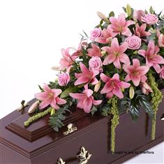 Lily and Rose Casket Spray - Pink 