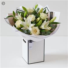 Beautifully Simple White Rose &amp; Lily Bouquet
