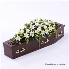 Lily and Rose Casket Spray - White 