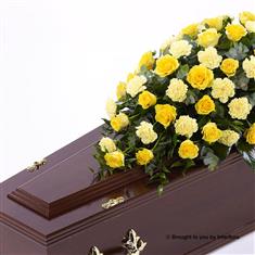 Rose and Carnation Casket Spray - Yellow