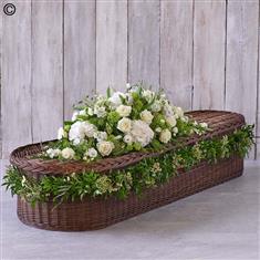 White Casket Spray  and Garland