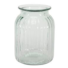 Ribbed glass vase 20cm 